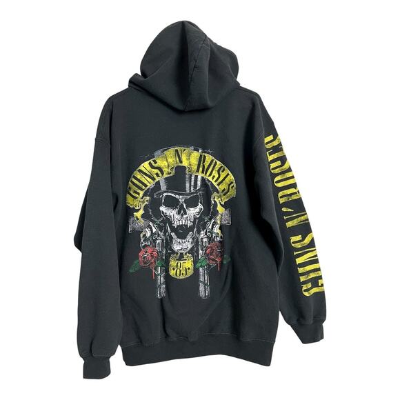 Guns N Roses Band Concert Sweatshirt Hoodie Music Fan Tour Full Zip Large Black - Picture 1 of 5
